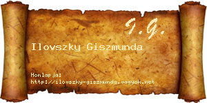 Ilovszky Giszmunda névjegykártya
